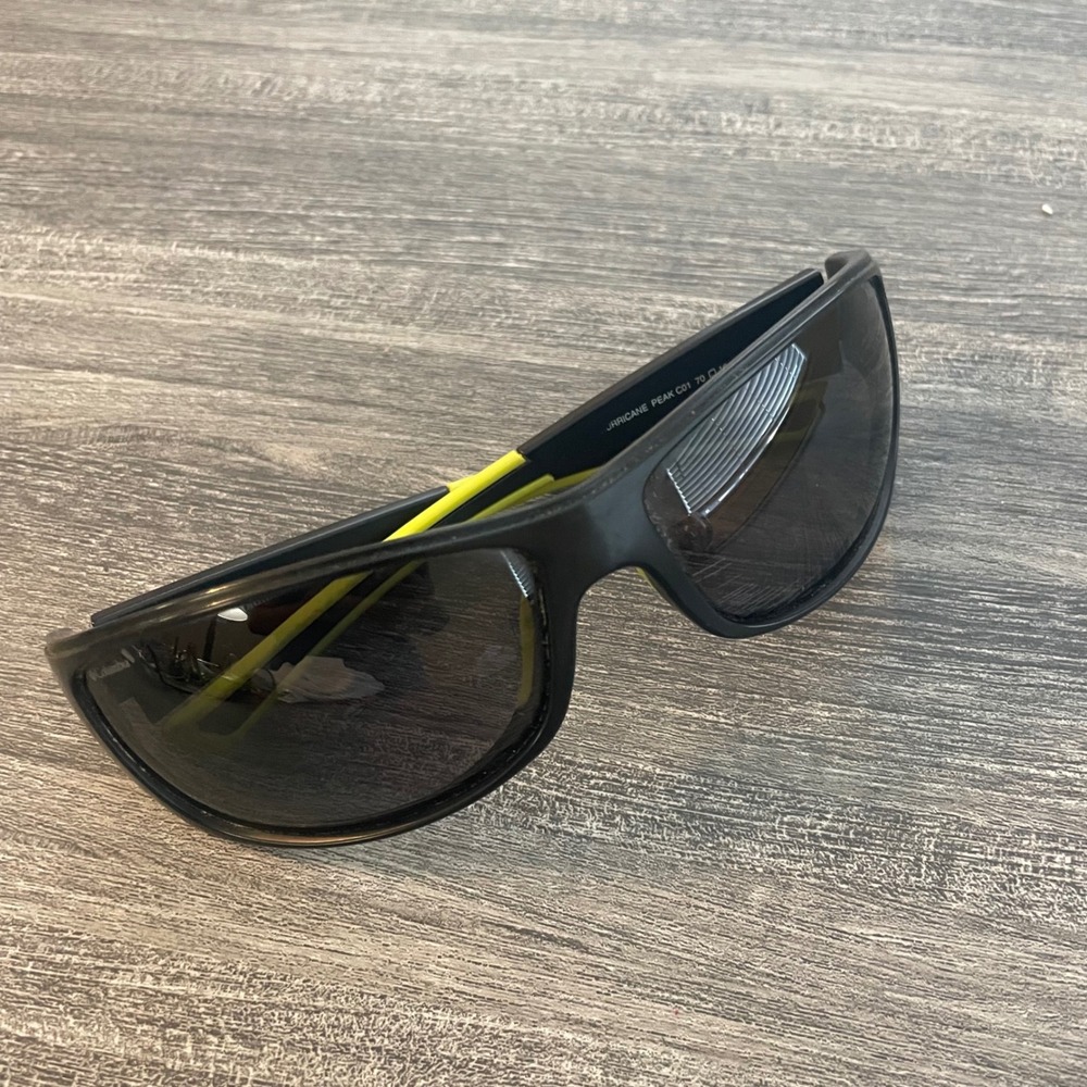 Columbia Hurricane Peak C01 Sunglasses Black Neon Yellow Sport Wrap 70-16-135